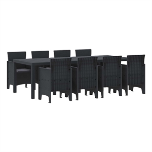 vidaXL Poly Rattan Garden Dining Set in Anthracite