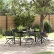 vidaXL 7 Piece Powder-Coated Steel Garden Dining Set in Black