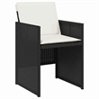 vidaXL 5 Piece Poly Rattan Garden Dining Set with Cushions in Black