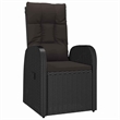 vidaXL 5 Piece Poly Rattan Garden Dining Set with Cushions in Black