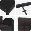 vidaXL 5 Piece Poly Rattan Garden Dining Set with Cushions in Black
