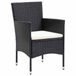 vidaXL 5 Piece Poly Rattan Garden Dining Set with Cushions in Black