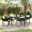 vidaXL 5 Piece Poly Rattan Garden Dining Set with Cushions in Black