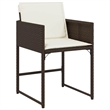 vidaXL 5 Piece Poly Rattan Garden Dining Set with Cushions in Brown