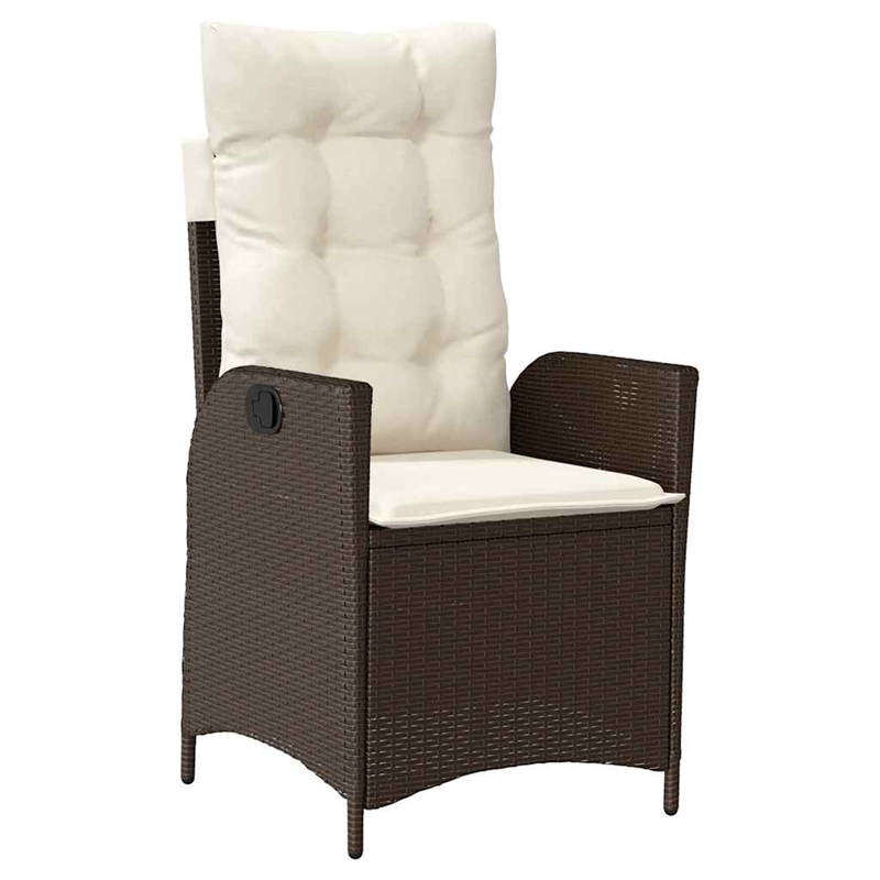 vidaXL 5 Piece Poly Rattan Garden Dining Set with Cushions in Black