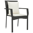 vidaXL 5 Piece Poly Rattan Garden Dining Set with Cushions in Black