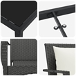 vidaXL 7 Piece Poly Rattan Garden Dining Set with Cushions in Black