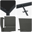 vidaXL 7 Piece Poly Rattan Garden Dining Set with Cushions in Black