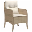 vidaXL 7 Piece Poly Rattan Garden Dining Set with Cushions in Beige