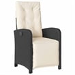 vidaXL 5 Piece Poly Rattan Garden Dining Set with Cushions in Black