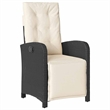 vidaXL 5 Piece Poly Rattan Garden Dining Set with Cushions in Black