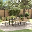 vidaXL 7 Piece Poly Rattan Garden Dining Set in Brown