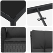 vidaXL 5 Piece Poly Rattan Garden Dining Set with Cushions in Black