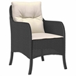 vidaXL 7 Piece Poly Rattan Garden Dining Set with Cushions in Black