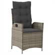 vidaXL 7 Piece Poly Rattan Garden Dining Set with Cushions in Black