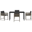 vidaXL 5 Piece Poly Rattan Garden Dining Set in Grey