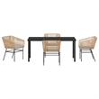 vidaXL 5 Piece Powder-Coated Steel Garden Dining Set with Cushions in Brown