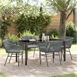 vidaXL 5 Piece Powder-Coated Steel Garden Dining Set with Cushions in Grey