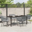 vidaXL 5 Piece Powder-Coated Steel Garden Dining Set with Cushions in Grey