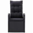 vidaXL 11 Piece Poly Rattan Garden Dining Set with Cushion in Black