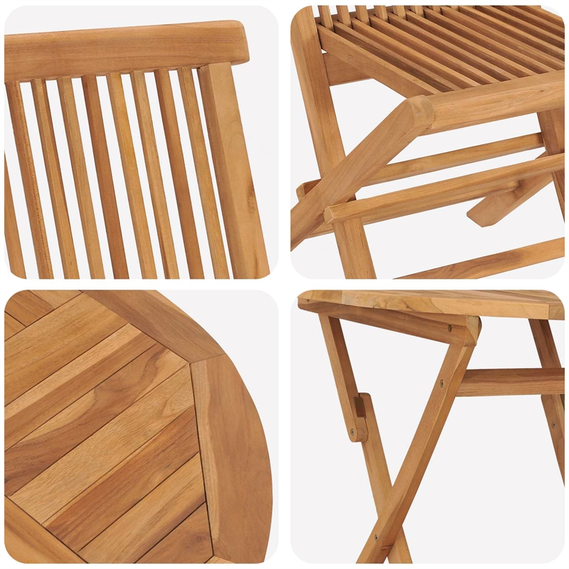 vidaXL Solid Acacia Wood Garden Dining Set in Brown