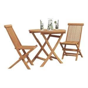 vidaXL Solid Acacia Wood Garden Dining Set in Brown