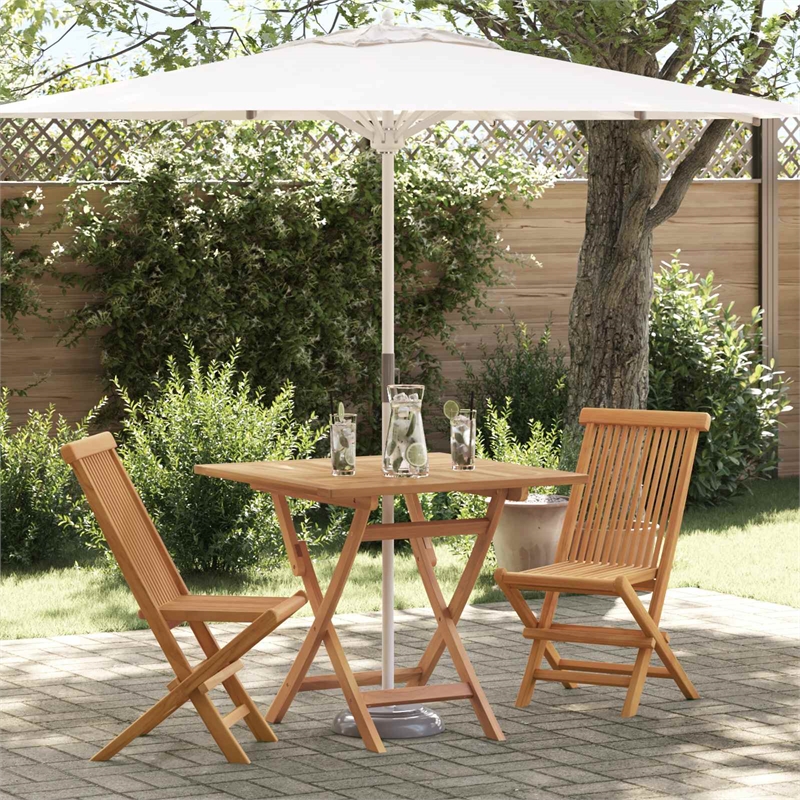 vidaXL Solid Acacia Wood Garden Dining Set in Brown