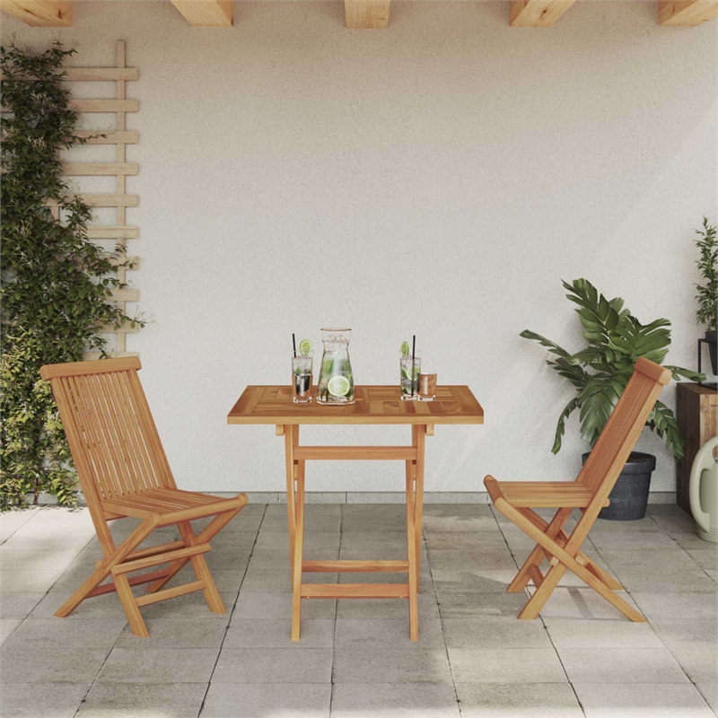 vidaXL Solid Acacia Wood Garden Dining Set in Brown