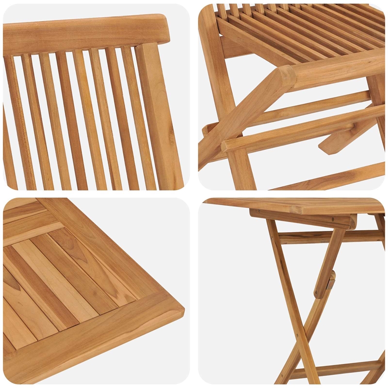 vidaXL Solid Acacia Wood Garden Dining Set in Brown