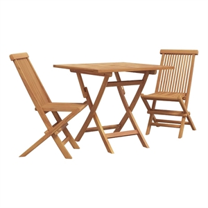 vidaXL Solid Acacia Wood Garden Dining Set in Brown