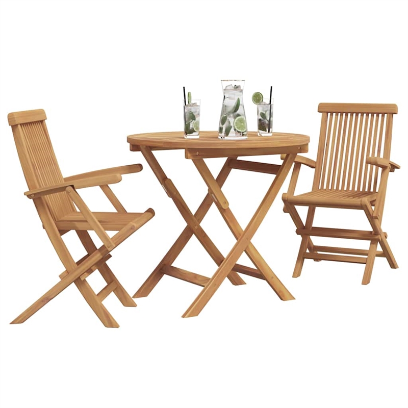 vidaXL Solid Acacia Wood Garden Dining Set in Brown