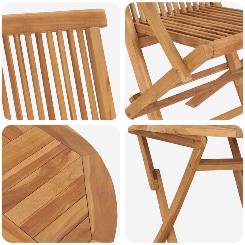 vidaXL Solid Acacia Wood Garden Dining Set in Brown