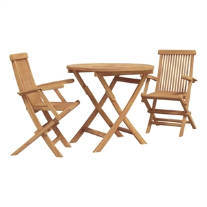 vidaXL Solid Acacia Wood Garden Dining Set in Brown