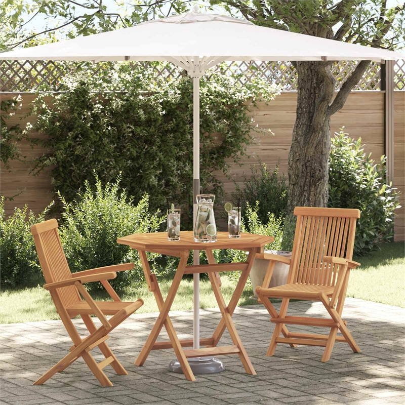 vidaXL Solid Acacia Wood Garden Dining Set in Brown
