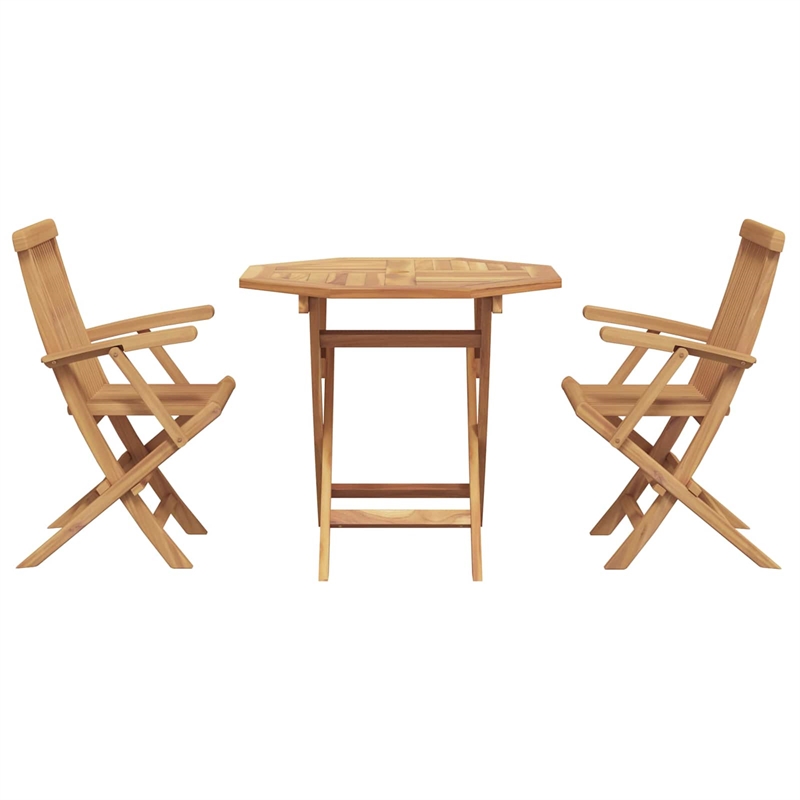 vidaXL Solid Acacia Wood Garden Dining Set in Brown