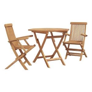 vidaXL Solid Acacia Wood Garden Dining Set in Brown
