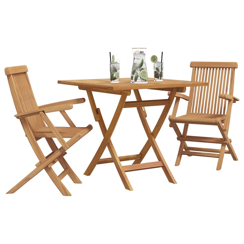 vidaXL Solid Acacia Wood Garden Dining Set in Brown