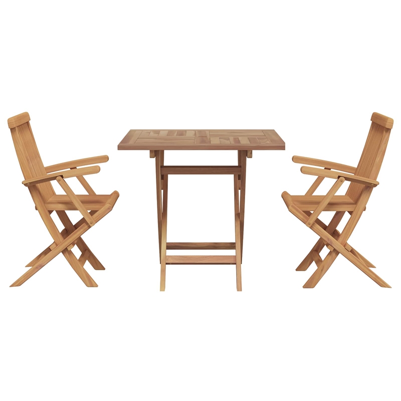 vidaXL Solid Acacia Wood Garden Dining Set in Brown