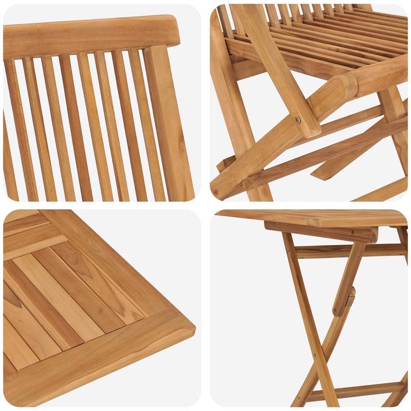 vidaXL Solid Acacia Wood Garden Dining Set in Brown
