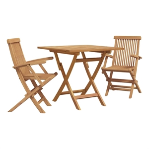 vidaXL Solid Acacia Wood Garden Dining Set in Brown