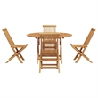vidaXL 5 Piece Solid Teak Wood Garden Dining Set in Brown