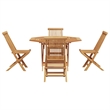 vidaXL 5 Piece Solid Teak Wood Garden Dining Set in Brown