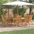 vidaXL 7 Piece Steel Garden Dining Set in Brown