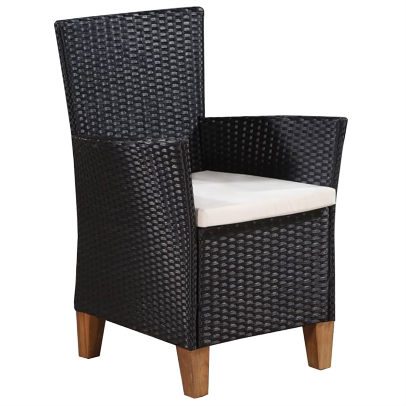 vidaXL 9 Piece Rattan Garden Dining Set in Black and Brown