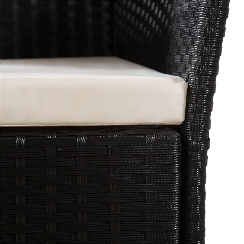 vidaXL 9 Piece Rattan Garden Dining Set in Black and Brown