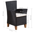 vidaXL 9 Piece Rattan Garden Dining Set in Black and Brown