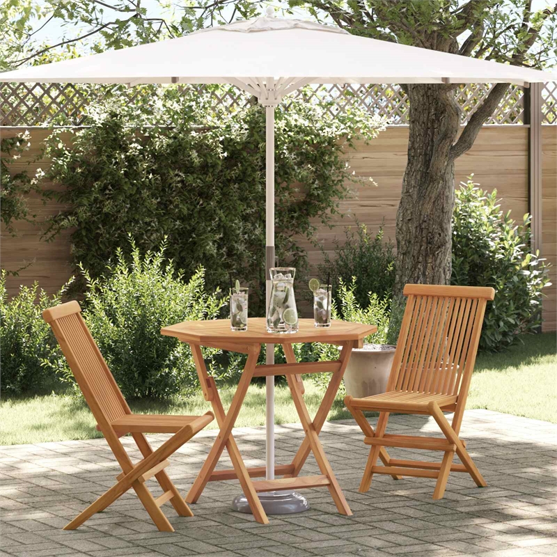 vidaXL Solid Acacia Wood Garden Dining Set in Brown