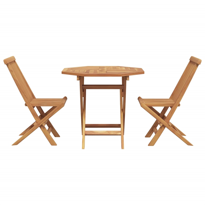 vidaXL Solid Acacia Wood Garden Dining Set in Brown