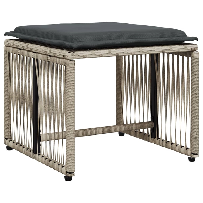 vidaXL Poly Rattan Garden Dining Set in Grey