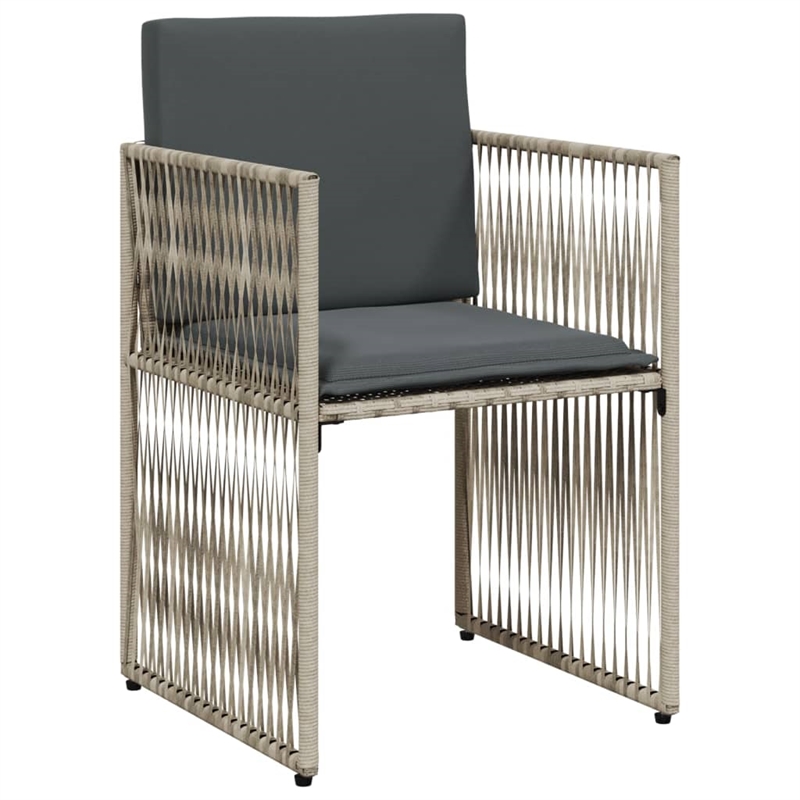 vidaXL Poly Rattan Garden Dining Set in Grey